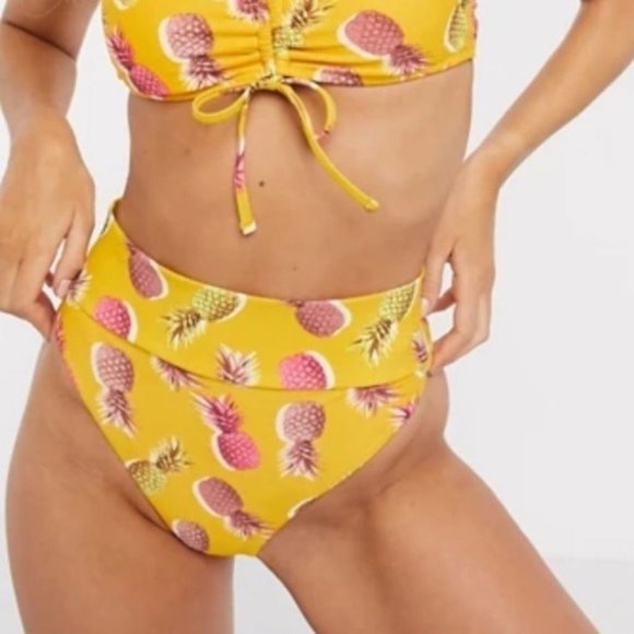 ASOS aerie Pineapple High Waisted Bikini Bottom - Picture 2 of 8